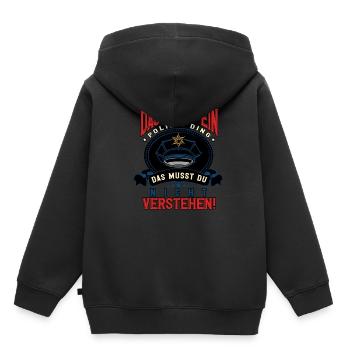Polizist Polizei - Kinder Premium Organic Hoodie - Schwarz - Hinten - AI Model Kid Male (0cm)