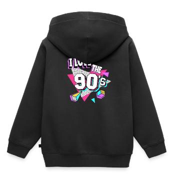 Les années 90 J’aime les années 90 - Sweat Premium à capuche enfant bio - noir - Dos - AI Model Kid Male (0cm)