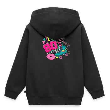 Années 80 J’aime Les années 80 - Sweat Premium à capuche enfant bio - noir - Dos - AI Model Kid Male (0cm)