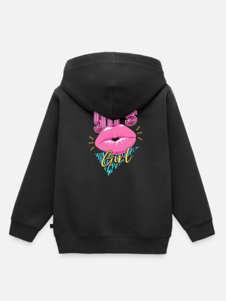 Anni '90 '90 Ragazza - Felpa Premium con cappuccio bambino bio - nero