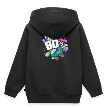 Années 80 J’aime Les années 80 - Sweat Premium à capuche enfant bio - noir - Dos - AI Model Kid Male (0cm)