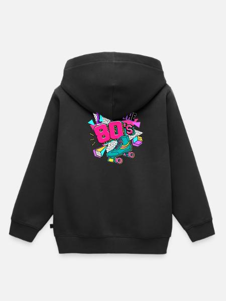 Années 80 J’aime Les années 80 - Sweat Premium à capuche enfant bio - noir