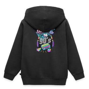 Les années 90 J’aime les années 90 - Sweat Premium à capuche enfant bio - noir - Dos - AI Model Kid Male (0cm)
