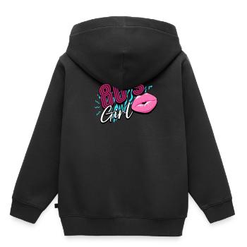 80s 80s Girl - Kids Premium Organic Hoodie - black - Back - AI Model Kid Male (0cm)