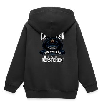 Polizist Polizei - Kinder Premium Organic Hoodie - Schwarz - Hinten - AI Model Kid Male (0cm)
