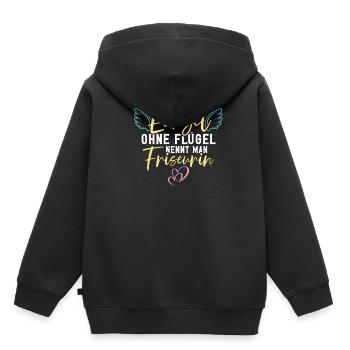 Friseurin - Kinder Premium Organic Hoodie - Schwarz - Hinten - AI Model Kid Male (0cm)