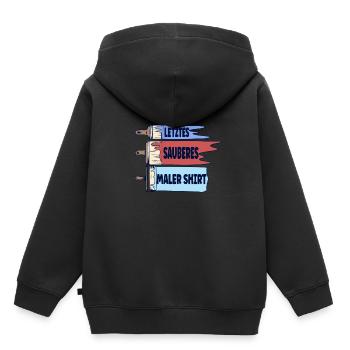 Letztes sauberes Maler - Kinder Premium Organic Hoodie - Schwarz - Hinten - AI Model Kid Male (0cm)