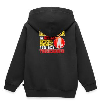 Maler - Kinder Premium Organic Hoodie - Schwarz - Hinten - AI Model Kid Male (0cm)