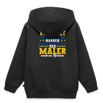 Maler - Kinder Premium Organic Hoodie - Schwarz - Hinten - AI Model Kid Male (0cm)