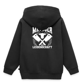 Fleischer Metzger - Kinder Premium Organic Hoodie - Schwarz - Hinten - AI Model Kid Male (0cm)