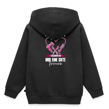 Friseurin - Kinder Premium Organic Hoodie - Schwarz - Hinten - AI Model Kid Male (0cm)