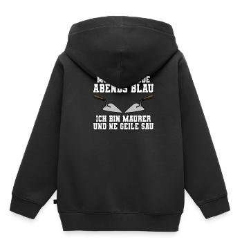 Maurer - Kinder Premium Organic Hoodie - Schwarz - Hinten - AI Model Kid Male (0cm)