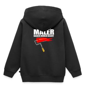 Maler - Kinder Premium Organic Hoodie - Schwarz - Hinten - AI Model Kid Male (0cm)