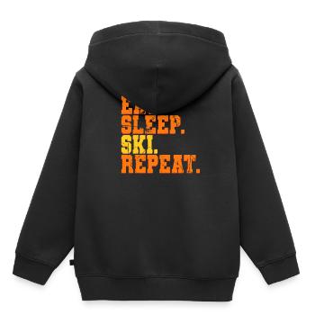 Skiing Ski - Kids Premium Organic Hoodie - black - Back - AI Model Kid Male (0cm)