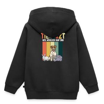 Tierarzt - Kinder Premium Organic Hoodie - Schwarz - Hinten - AI Model Kid Male (0cm)