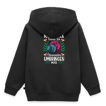 Häkeln - Kinder Premium Organic Hoodie - Schwarz - Hinten - AI Model Kid Male (0cm)