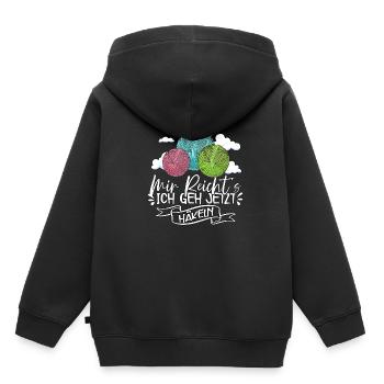 Häkeln - Kinder Premium Organic Hoodie - Schwarz - Hinten - AI Model Kid Male (0cm)
