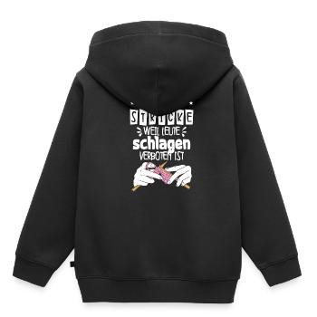 Häkeln - Kinder Premium Organic Hoodie - Schwarz - Hinten - AI Model Kid Male (0cm)