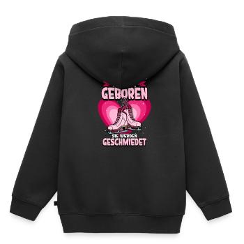 Eislaufen - Kinder Premium Organic Hoodie - Schwarz - Hinten - AI Model Kid Male (0cm)
