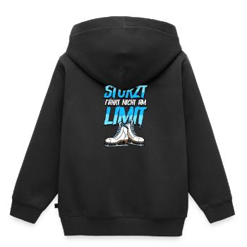 Eislaufen - Kinder Premium Organic Hoodie - Schwarz - Hinten - AI Model Kid Male (0cm)