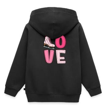 Eislaufen - Kinder Premium Organic Hoodie - Schwarz - Hinten - AI Model Kid Male (0cm)