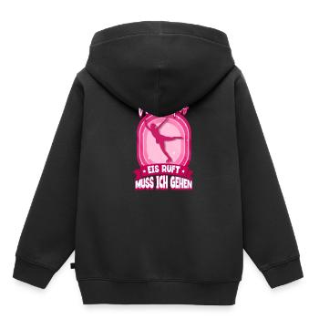 Eislaufen - Kinder Premium Organic Hoodie - Schwarz - Hinten - AI Model Kid Male (0cm)