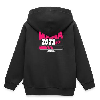 Werdende Mama 2023 - Kinder Premium Organic Hoodie - Schwarz - Hinten - AI Model Kid Male (0cm)