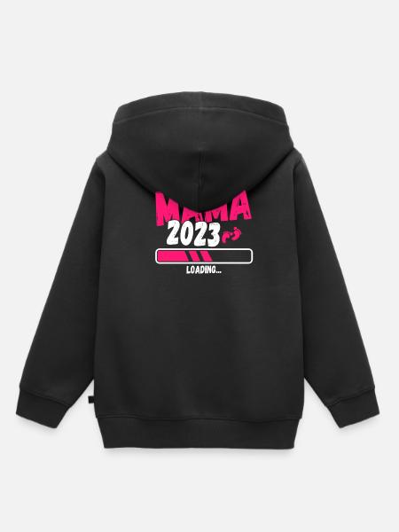 Werdende Mama 2023 - Kinder Premium Organic Hoodie - Schwarz