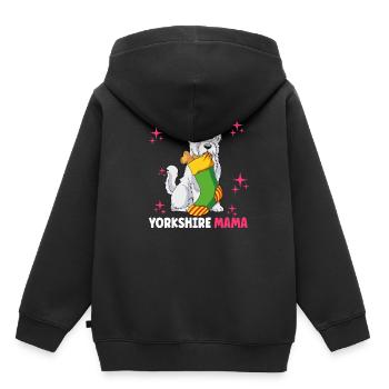 Yorkshire Mama - Kinder Premium Organic Hoodie - Schwarz - Hinten - AI Model Kid Male (0cm)