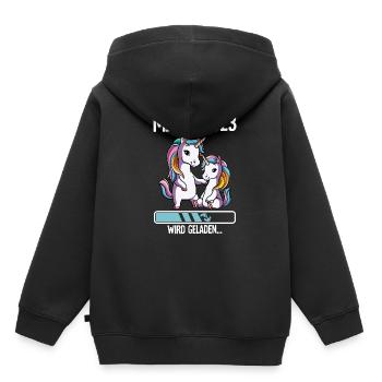 Werdende Mama 2023 - Kinder Premium Organic Hoodie - Schwarz - Hinten - AI Model Kid Male (0cm)