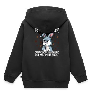 Fass mein Kaffee an und ich klatsch dich Kaffee - Kinder Premium Organic Hoodie - Schwarz - Hinten - AI Model Kid Male (0cm)