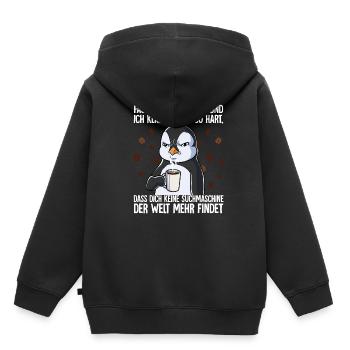 Fass mein Kaffee an und ich klatsch dich Kaffee - Kinder Premium Organic Hoodie - Schwarz - Hinten - AI Model Kid Male (0cm)