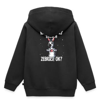 Ich mag halt einfach Zebras - Kinder Premium Organic Hoodie - Schwarz - Hinten - AI Model Kid Male (0cm)