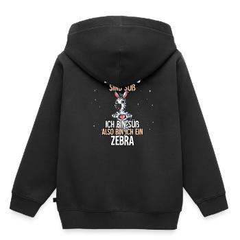 Zebras Sind Süß Zebra - Kinder Premium Organic Hoodie - Schwarz - Hinten - AI Model Kid Male (0cm)