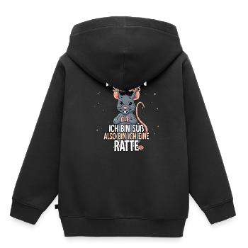 Ratten Sind Süß Ratte - Kinder Premium Organic Hoodie - Schwarz - Hinten - AI Model Kid Male (0cm)