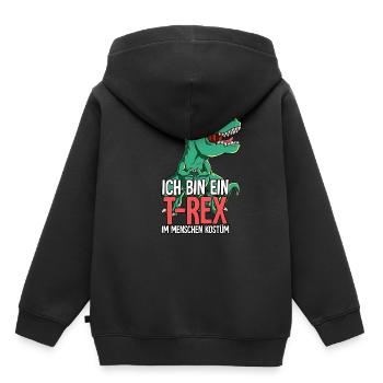 Ich Bin Ein T-rex - Kinder Premium Organic Hoodie - Schwarz - Hinten - AI Model Kid Male (0cm)