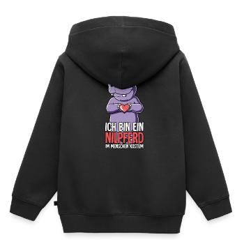 Ich Bin Ein Nilpferd - Kinder Premium Organic Hoodie - Schwarz - Hinten - AI Model Kid Male (0cm)