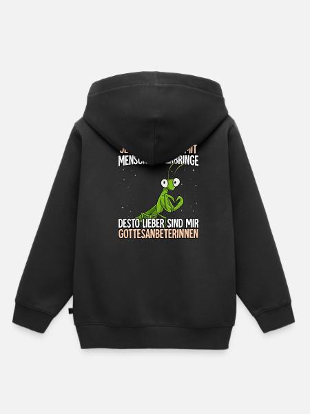 Gottesanbeterin - Kinder Premium Organic Hoodie - Schwarz