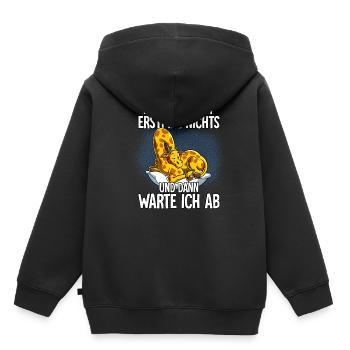Langschläfer Giraffe Müde Schlaf - Kinder Premium Organic Hoodie - Schwarz - Hinten - AI Model Kid Male (0cm)