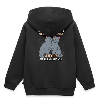 Britisch Kurzhaar Katzen - Kinder Premium Organic Hoodie - Schwarz - Hinten - AI Model Kid Male (0cm)