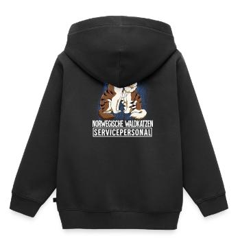 Norwegische Waldkatze - Kinder Premium Organic Hoodie - Schwarz - Hinten - AI Model Kid Male (0cm)