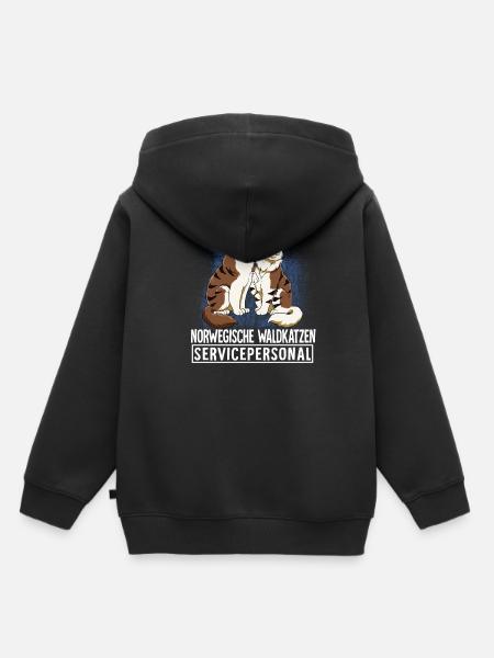 Norwegische Waldkatze - Kinder Premium Organic Hoodie - Schwarz