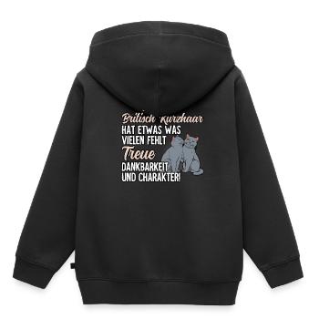 Britisch Kurzhaar Katze - Kinder Premium Organic Hoodie - Schwarz - Hinten - AI Model Kid Male (0cm)