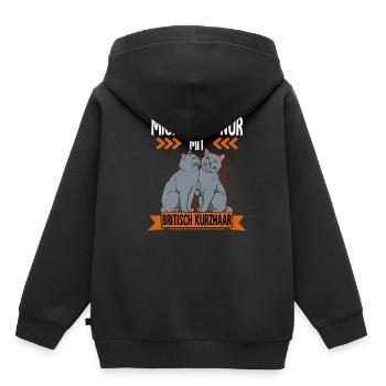 Britisch Kurzhaar Katze - Kinder Premium Organic Hoodie - Schwarz - Hinten - AI Model Kid Male (0cm)