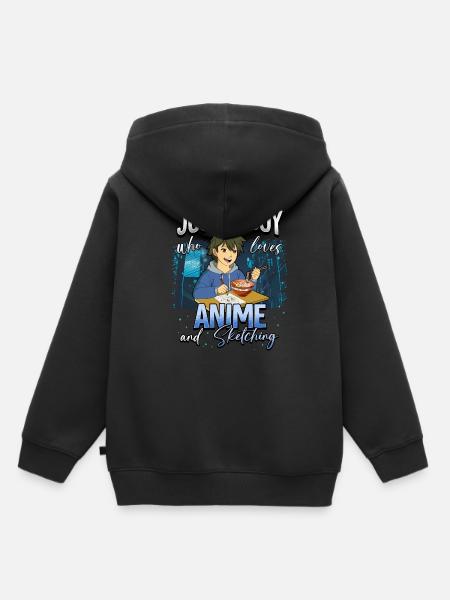 Anime Otaku Weeb - Kinder Premium Organic Hoodie - Schwarz
