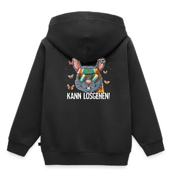 Bin Da Kann Losgehen Hippie Goa Rave - Kinder Premium Organic Hoodie - Schwarz - Hinten - AI Model Kid Male (0cm)