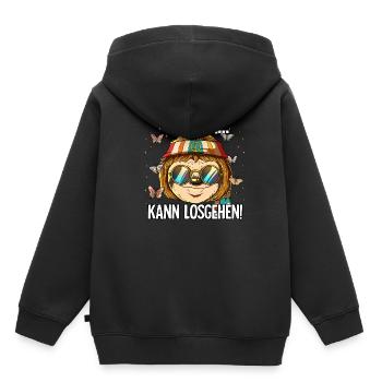 Bin Da Kann Losgehen Hippie Goa Rave - Kinder Premium Organic Hoodie - Schwarz - Hinten - AI Model Kid Male (0cm)