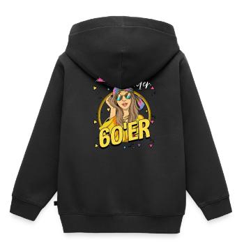 Kind der 60er Jahre Frau Kostüm - Kinder Premium Organic Hoodie - Schwarz - Hinten - AI Model Kid Male (0cm)