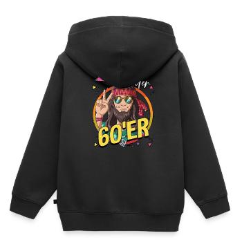 Kind der 60er Jahre Mann Kostüm - Kinder Premium Organic Hoodie - Schwarz - Hinten - AI Model Kid Male (0cm)