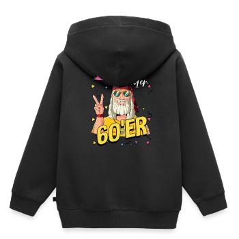 Kind der 60er Jahre Alter Mann Kostüm - Kinder Premium Organic Hoodie - Schwarz - Hinten - AI Model Kid Male (0cm)